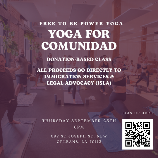 DONATIONS BASED YOGA CLASS: YOGA  FOR  COMUNIDAD